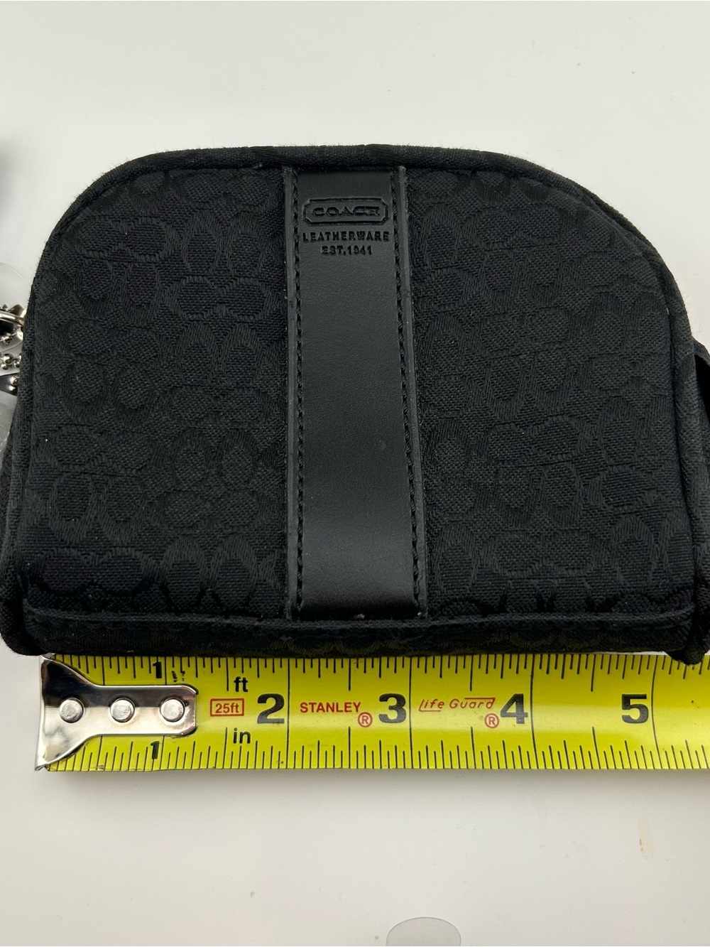 NWT Coach Mini Sig Black Zip Cosmetic Pouch Canvas Leatherware Style 2310 - Picture 15 of 16